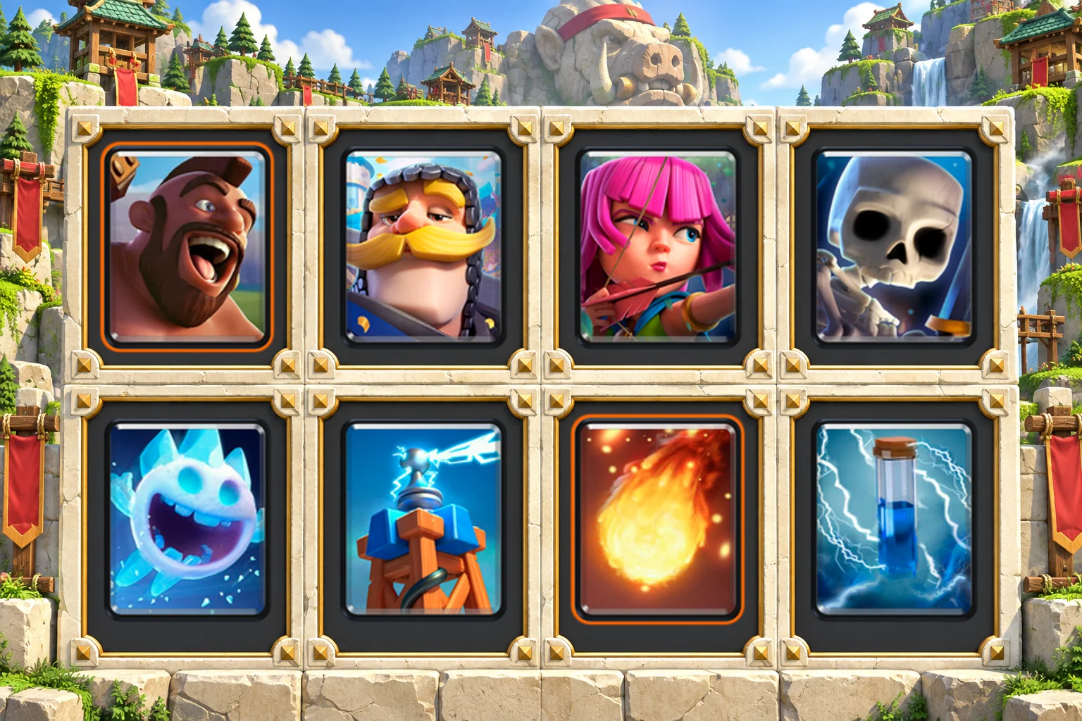 Hog Tesla Cycle: Hog Rider, Knight, Archers, Skeletons, Ice Spirit, Tesla, Fireball, Zap