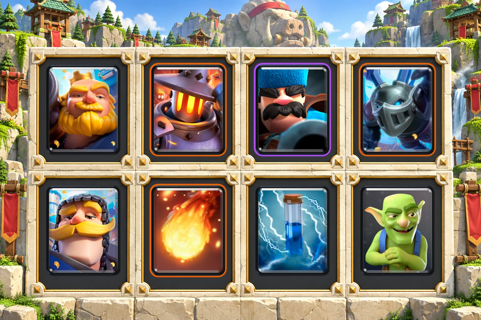 Royal Giant Furnace: Royal Giant, Furnace, Hunter, Mega Minion, Knight, Fireball, Zap, Goblins