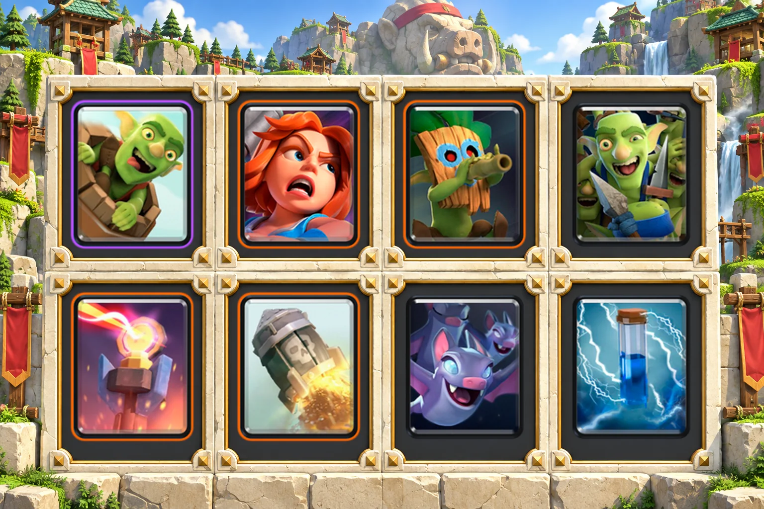 Valkyrie Goblin Barrel Bait: Goblin Barrel, Valkyrie, Dart Goblin, Goblin Gang, Inferno Tower, Rocket, Bats, Zap