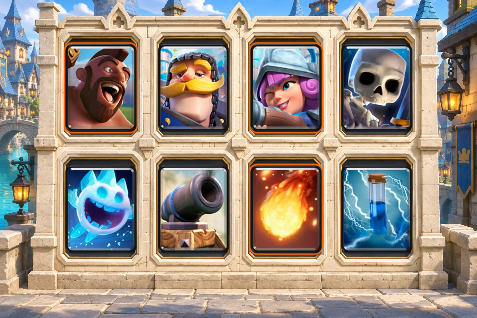 Hog Knight Fireball: Hog Rider, Knight, Musketeer, Skeletons, Ice Spirit, Cannon, Fireball, Zap