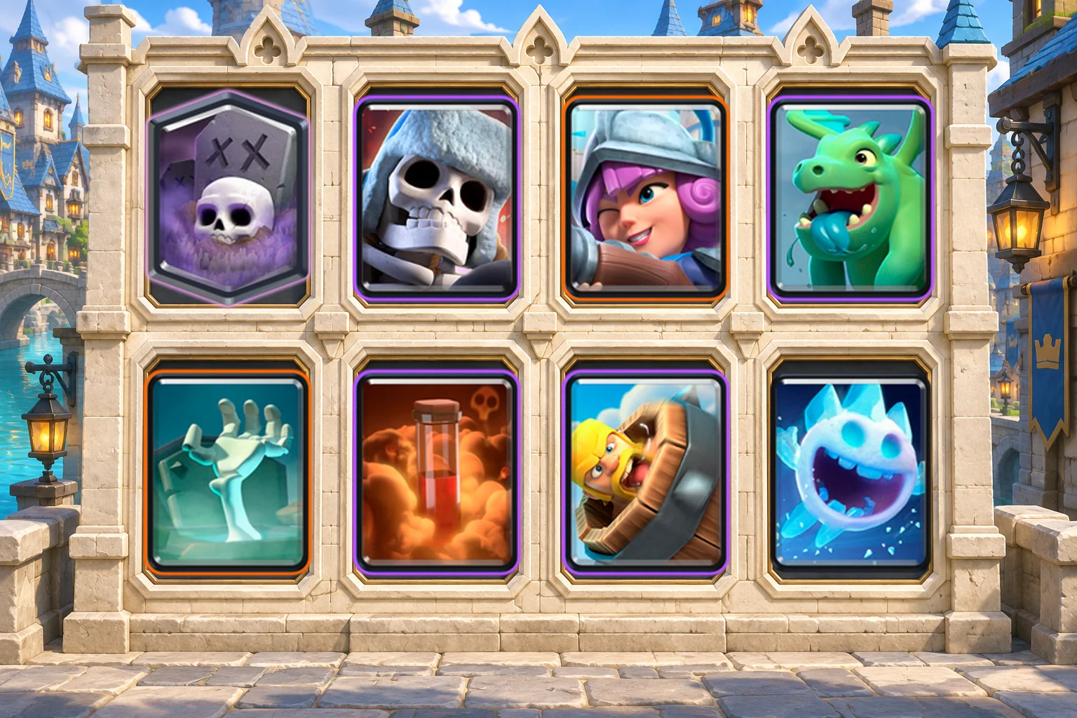 Giant Skeleton Graveyard: Graveyard, Giant Skeleton, Musketeer, Baby Dragon, Tombstone, Poison, Barbarian Barrel, Ice Spirit