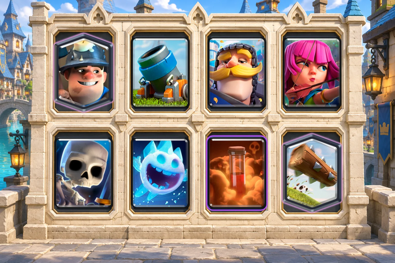 Miner Poison Mortar: Miner, Mortar, Knight, Archers, Skeletons, Ice Spirit, Poison, The Log