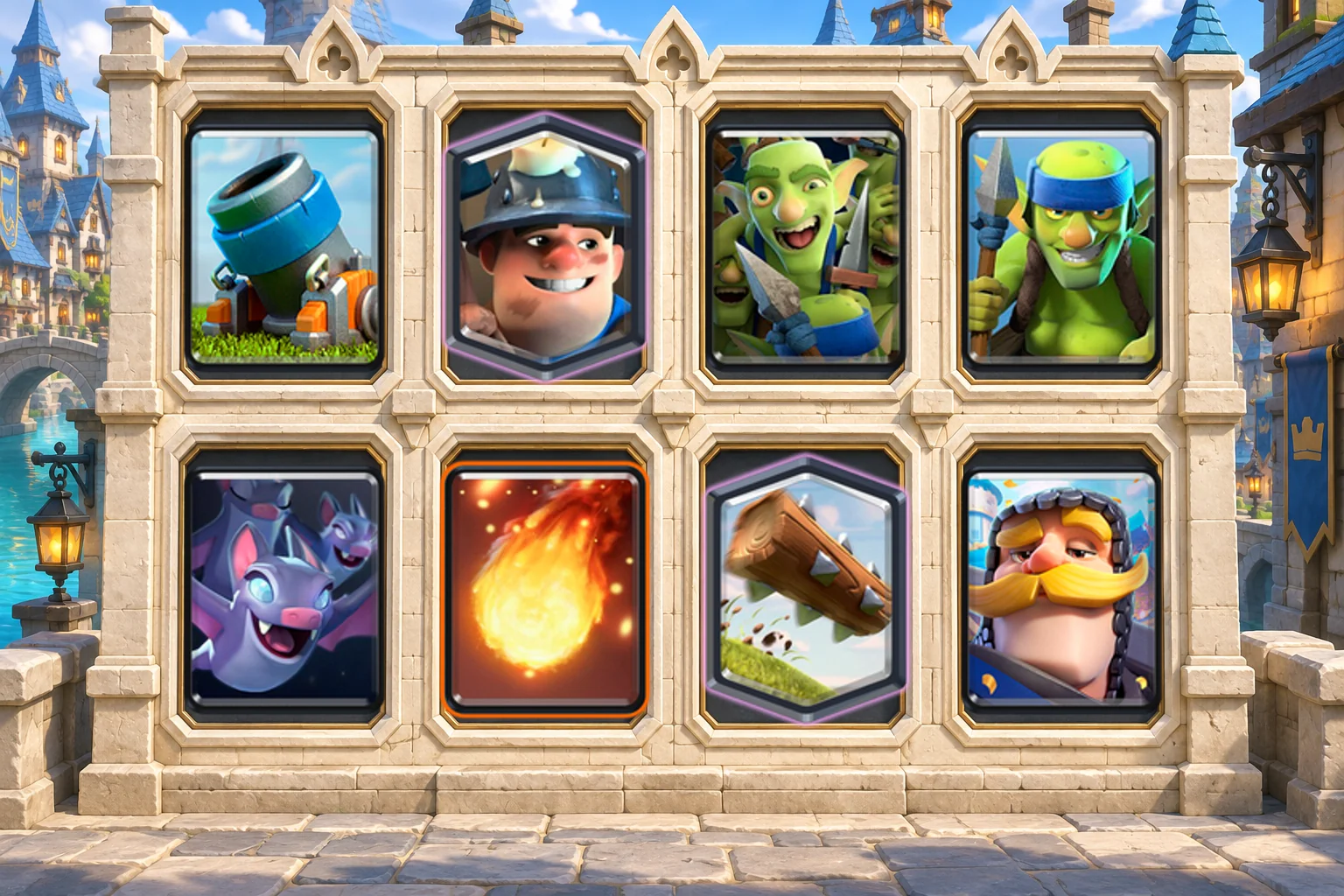 Mortar Miner Bait: Mortar, Miner, Goblin Gang, Spear Goblins, Bats, Fireball, The Log, Knight