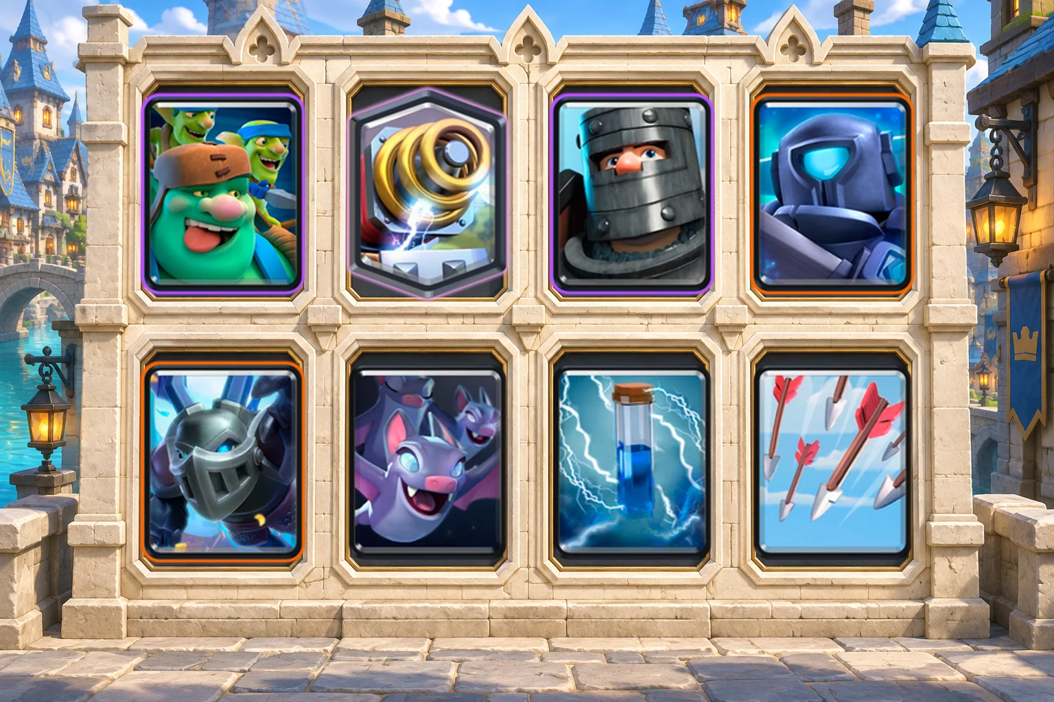 Goblin Giant Sparky: Goblin Giant, Sparky, Dark Prince, Mini P.E.K.K.A, Mega Minion, Bats, Zap, Arrows