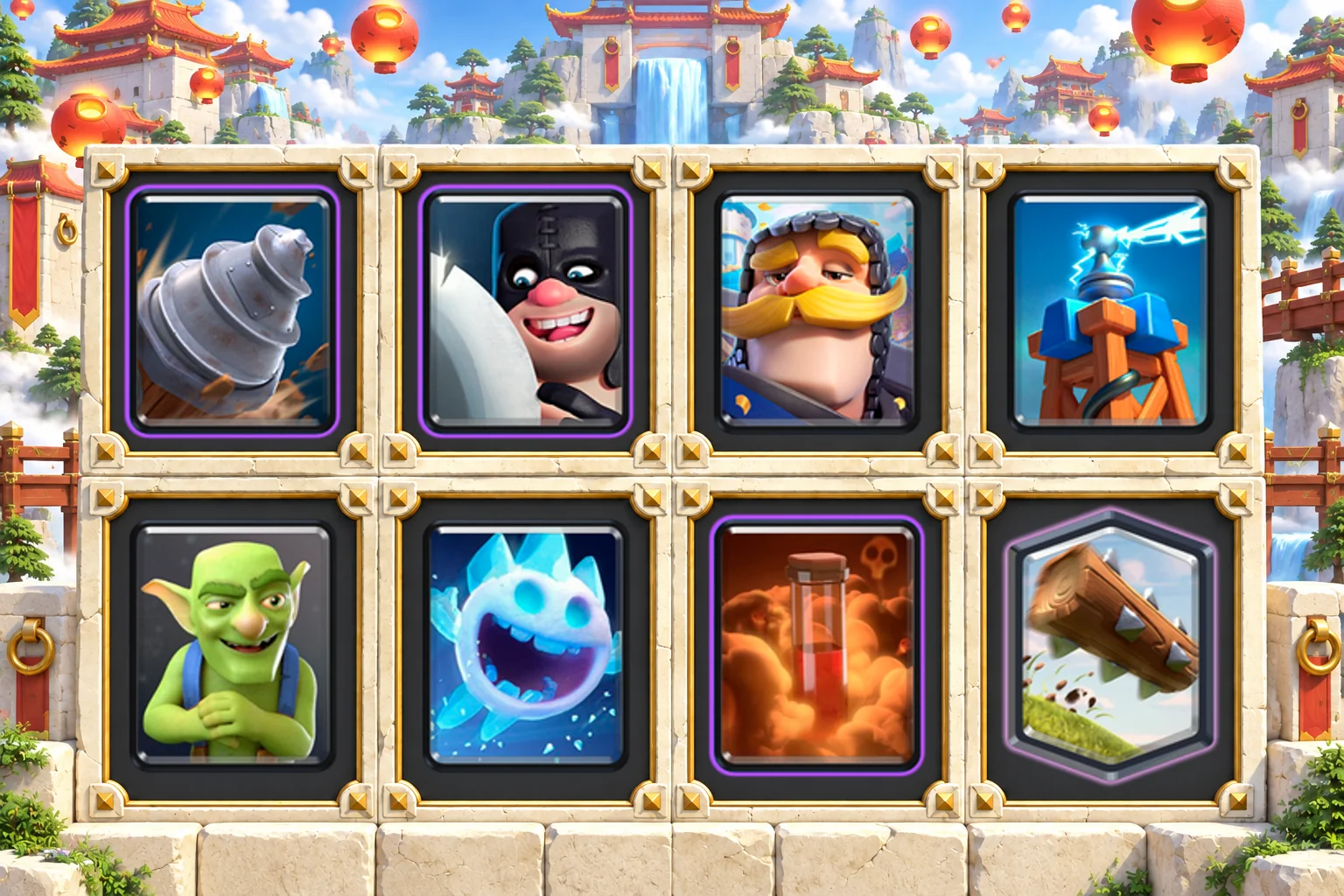 Drill Executioner Defense: Goblin Drill, Executioner, Knight, Tesla, Goblins, Ice Spirit, Poison, The Log