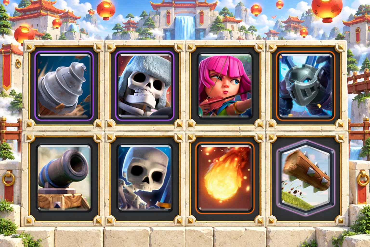 Drill Giant Skeleton Counterpush: Goblin Drill, Giant Skeleton, Archers, Mega Minion, Cannon, Skeletons, Fireball, The Log