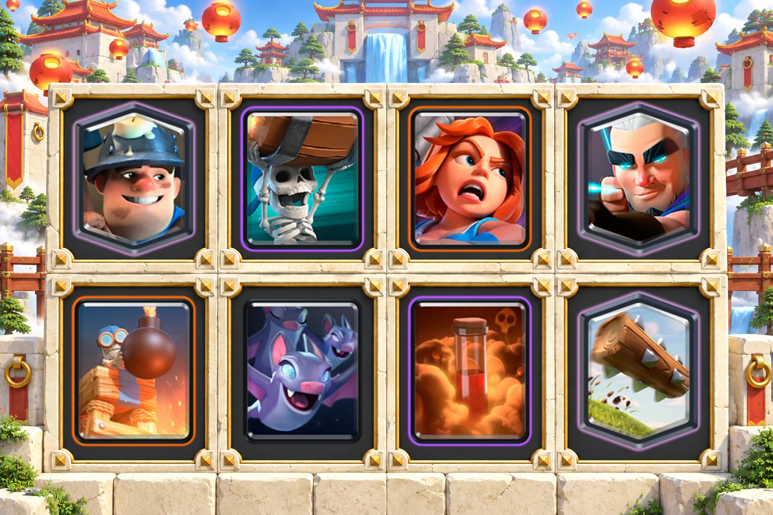 Miner Wall Breakers Control: Miner, Wall Breakers, Valkyrie, Magic Archer, Bomb Tower, Bats, Poison, The Log