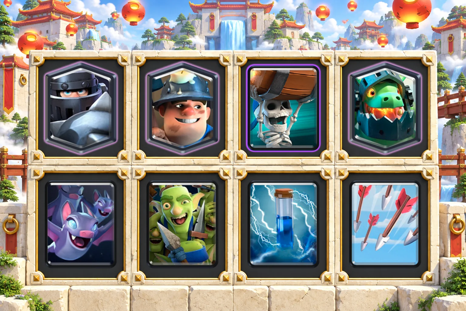 Mega Knight Miner Wall Breakers: Mega Knight, Miner, Wall Breakers, Inferno Dragon, Bats, Goblin Gang, Zap, Arrows