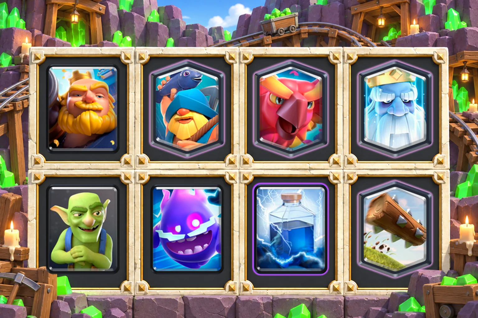 Royal Giant Phoenix Recovery: Royal Giant, Fisherman, Phoenix, Royal Ghost, Goblins, Electro Spirit, Lightning, The Log
