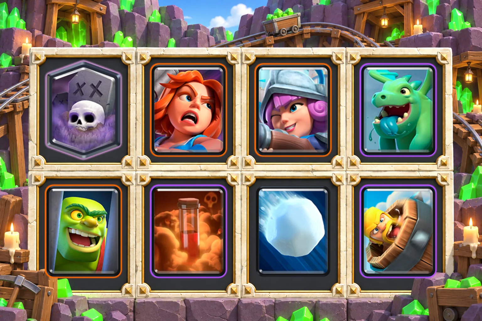 Graveyard Valkyrie Musketeer: Graveyard, Valkyrie, Musketeer, Baby Dragon, Goblin Cage, Poison, Giant Snowball, Barbarian Barrel