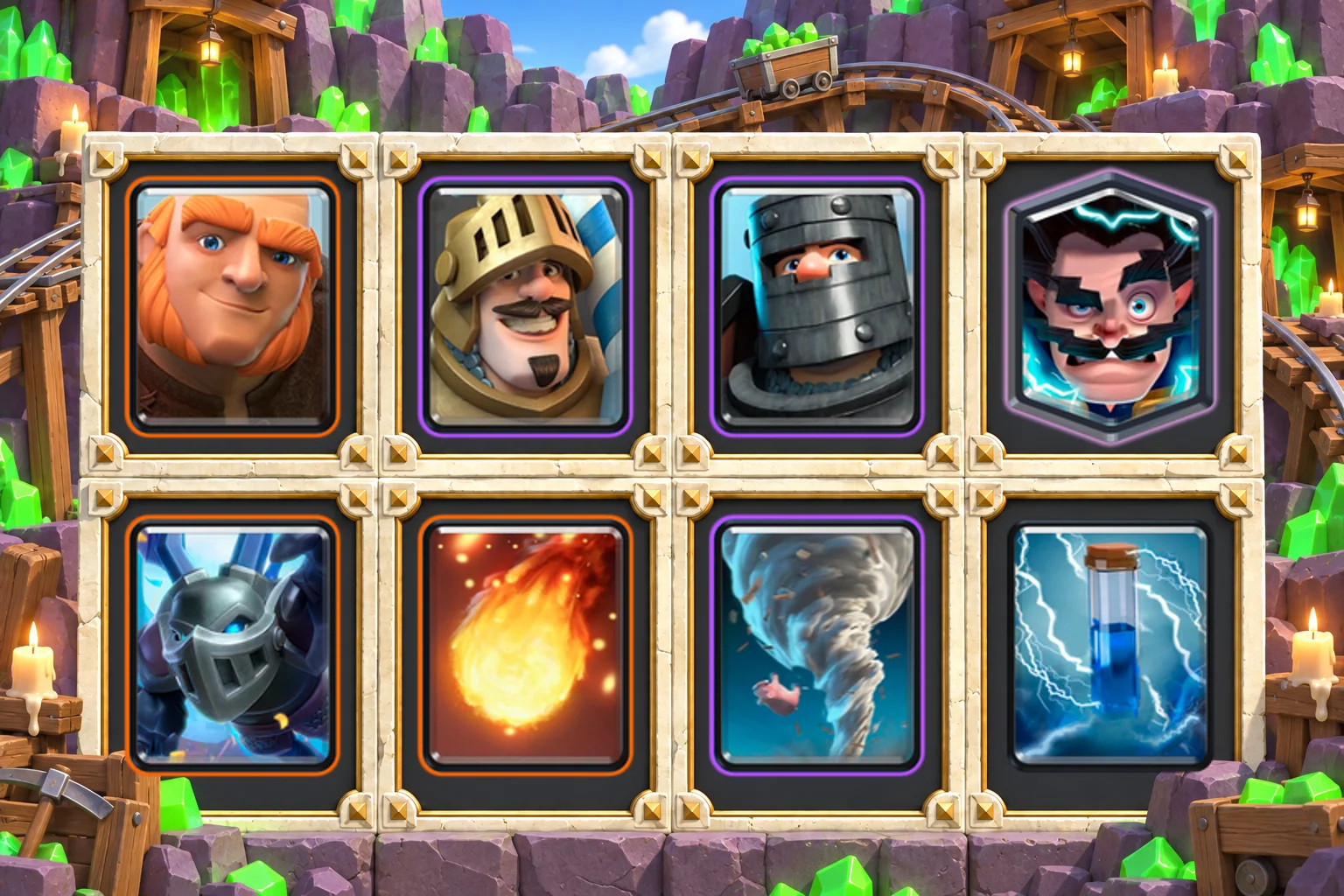 Giant Double Prince Tornado: Giant, Prince, Dark Prince, Electro Wizard, Mega Minion, Fireball, Tornado, Zap