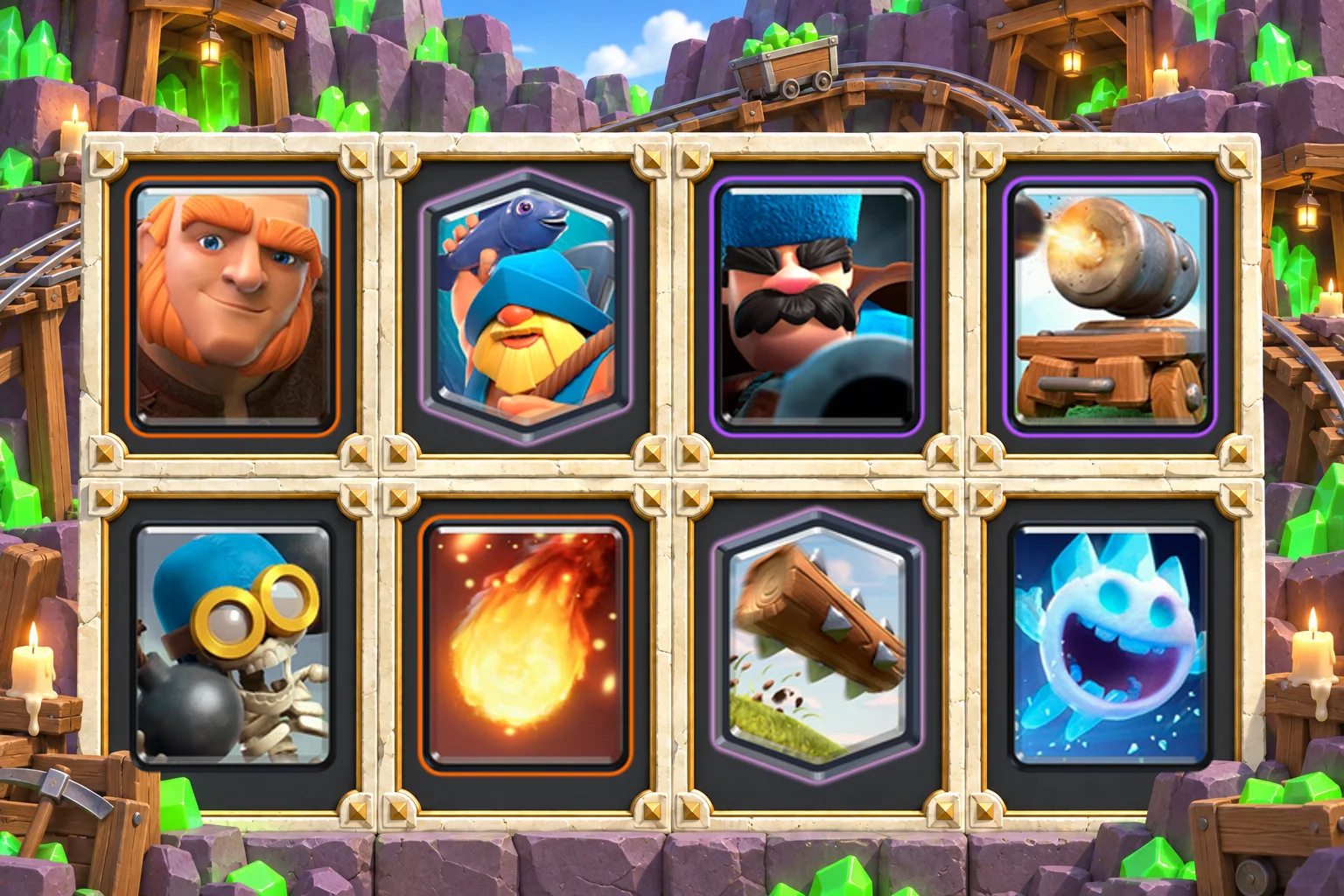 Giant Fisherman Hunter: Giant, Fisherman, Hunter, Cannon Cart, Bomber, Fireball, The Log, Ice Spirit