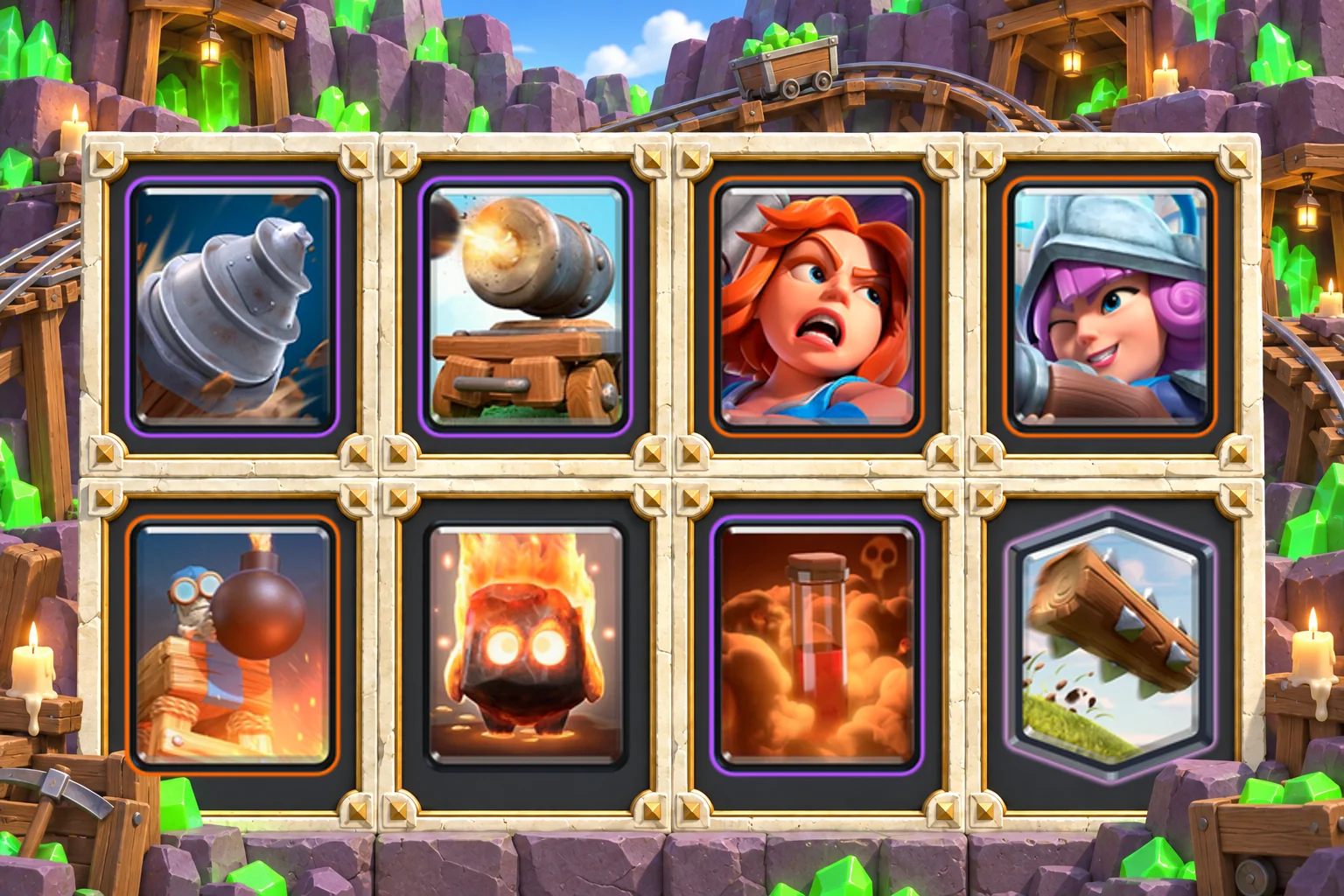 Goblin Drill Cannon Cart Pressure: Goblin Drill, Cannon Cart, Valkyrie, Musketeer, Bomb Tower, Fire Spirit, Poison, The Log