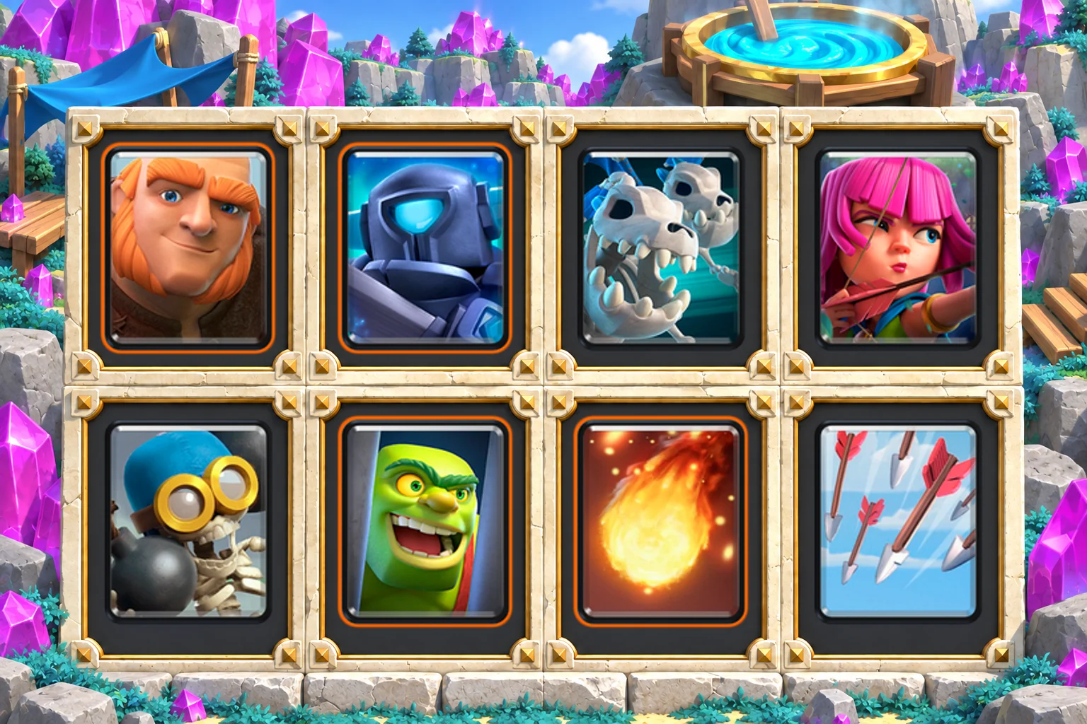 Giant Skeleton Dragons Control: Giant, Mini P.E.K.K.A, Skeleton Dragons, Archers, Bomber, Goblin Cage, Fireball, Arrows