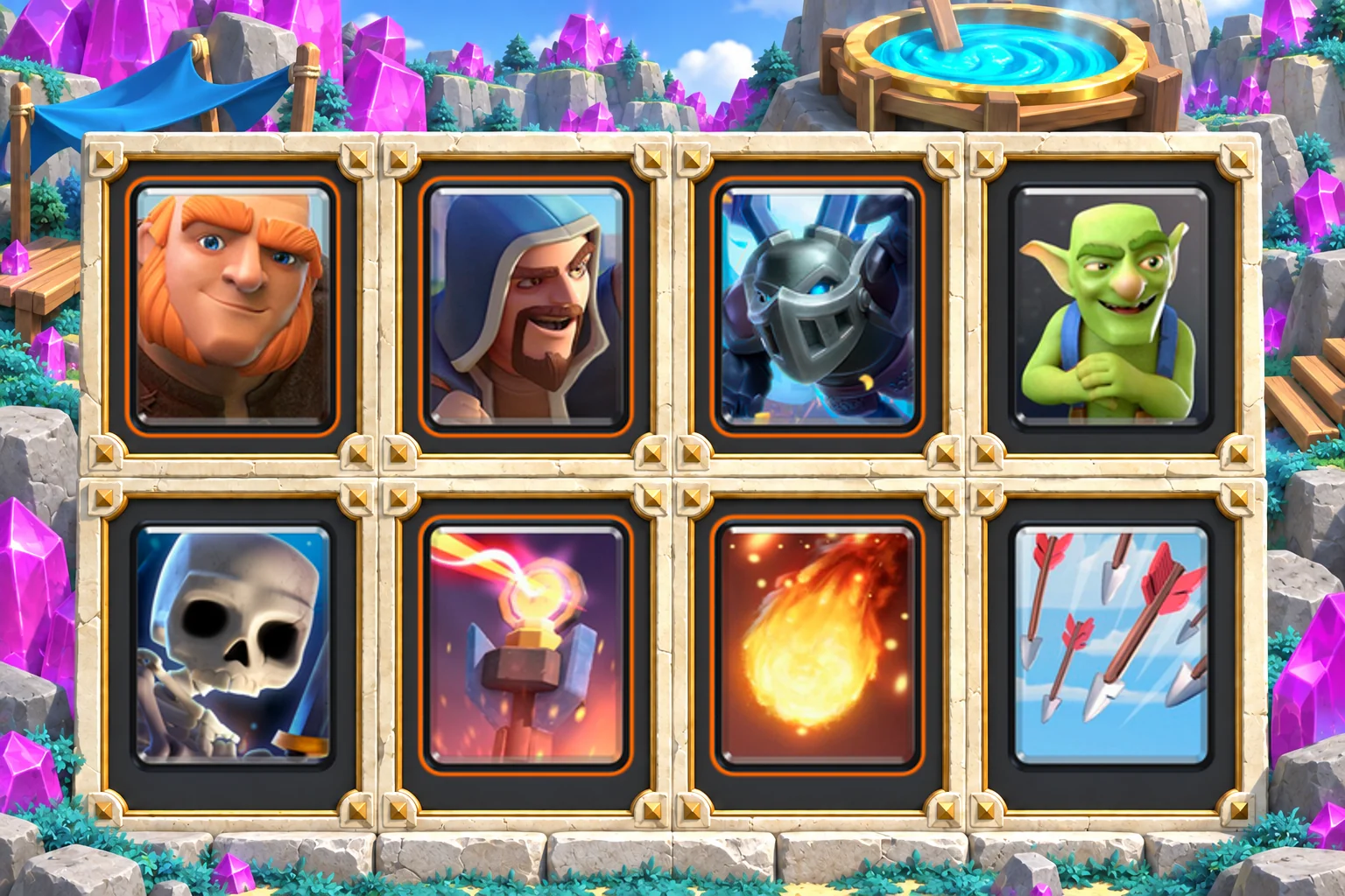 Giant Wizard Inferno Anchor: Giant, Wizard, Mega Minion, Goblins, Skeletons, Inferno Tower, Fireball, Arrows