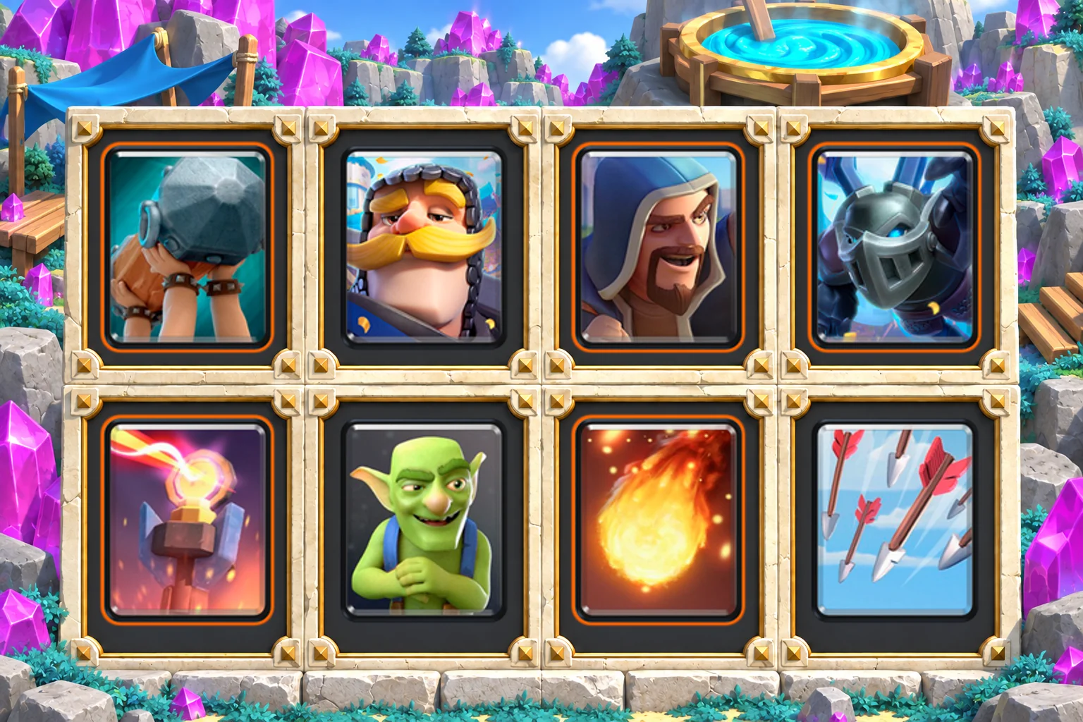 Ram Inferno Wizard Control: Battle Ram, Knight, Wizard, Mega Minion, Inferno Tower, Goblins, Fireball, Arrows