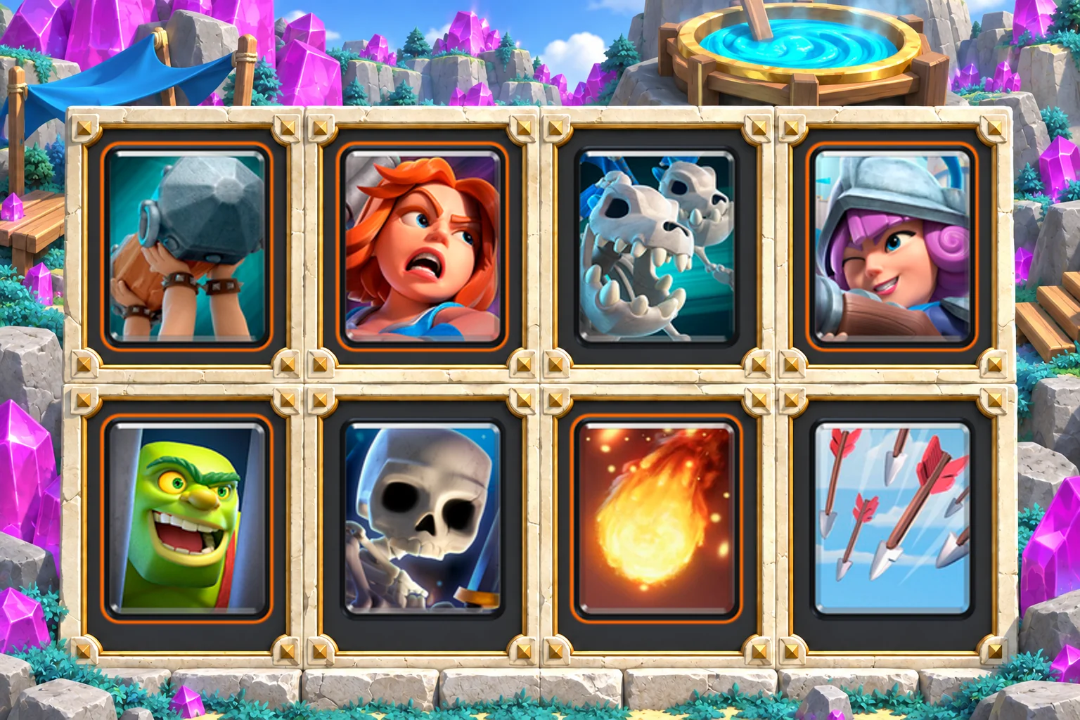 Ram Skeleton Dragons Cage: Battle Ram, Valkyrie, Skeleton Dragons, Musketeer, Goblin Cage, Skeletons, Fireball, Arrows