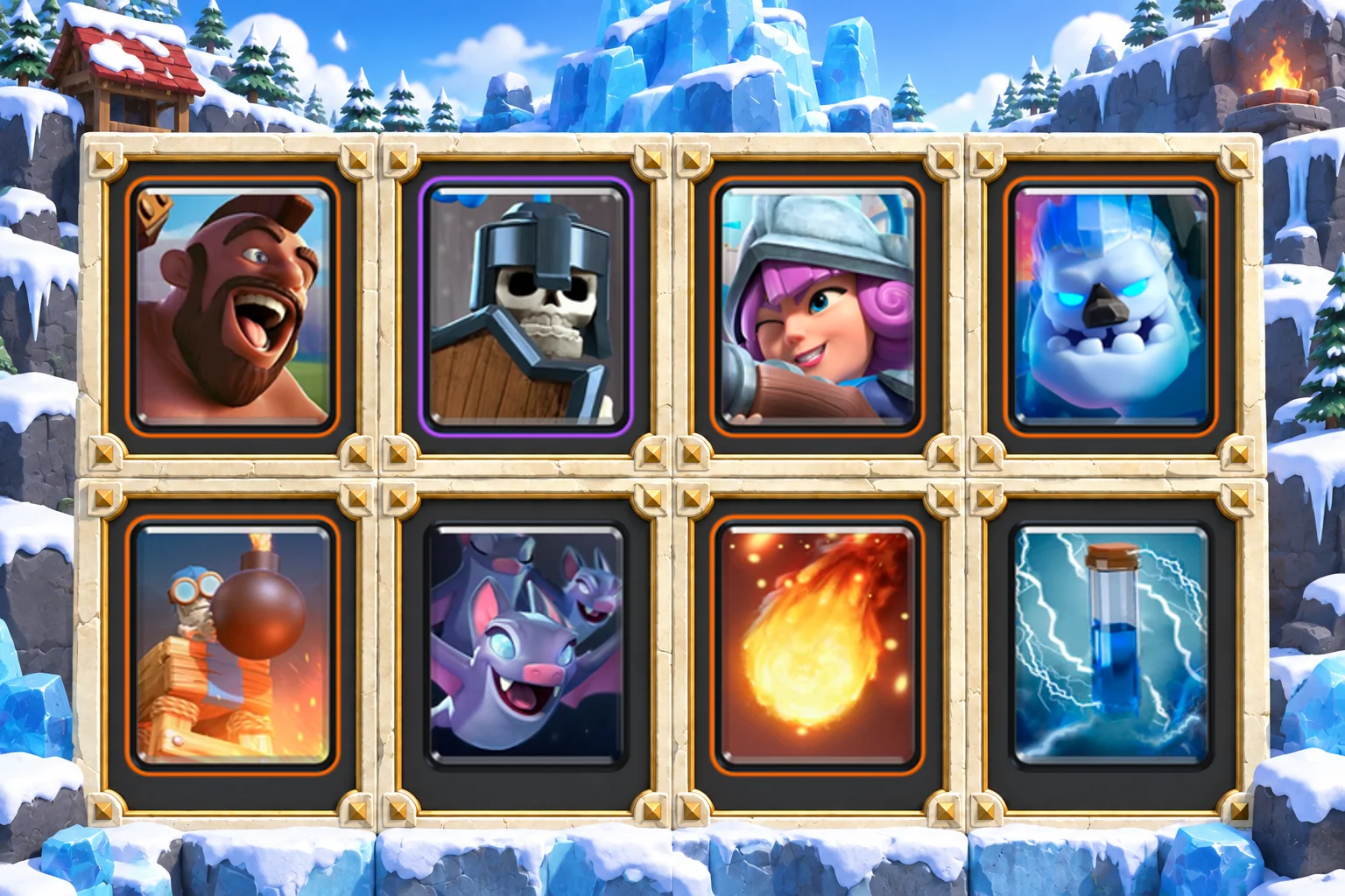 Hog Guards Defense: Hog Rider, Guards, Musketeer, Ice Golem, Bomb Tower, Bats, Fireball, Zap