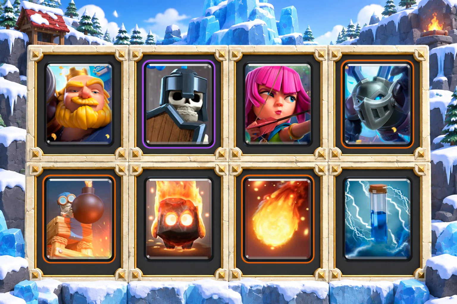 Royal Giant Guards: Royal Giant, Guards, Archers, Mega Minion, Bomb Tower, Fire Spirit, Fireball, Zap