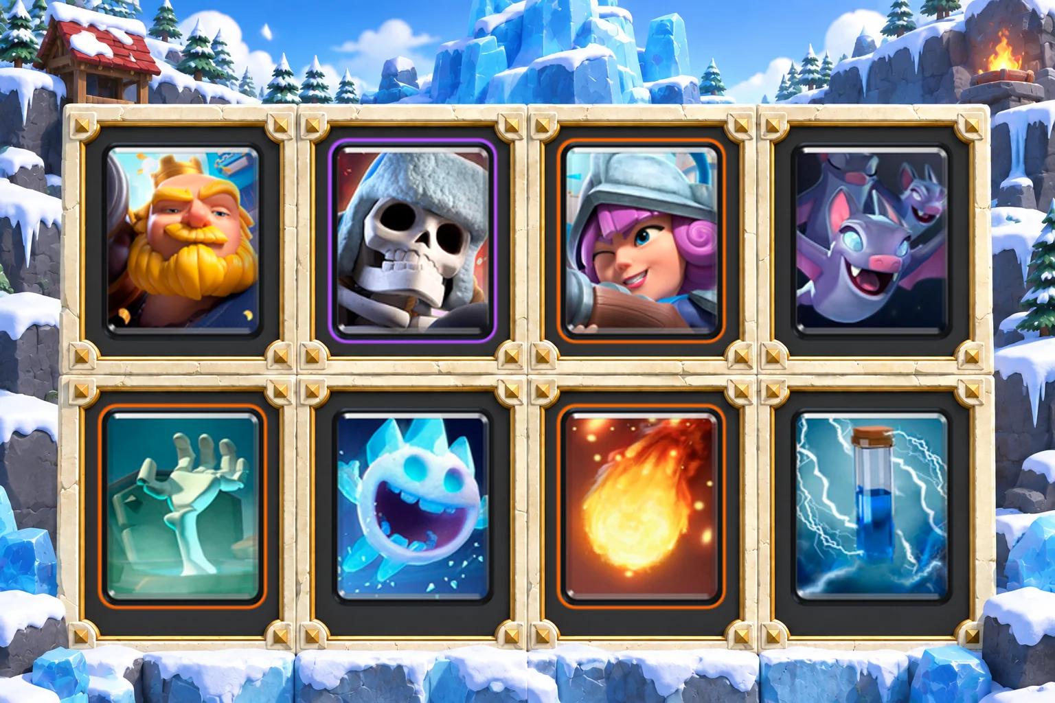 Royal Giant Giant Skeleton: Royal Giant, Giant Skeleton, Musketeer, Bats, Tombstone, Ice Spirit, Fireball, Zap