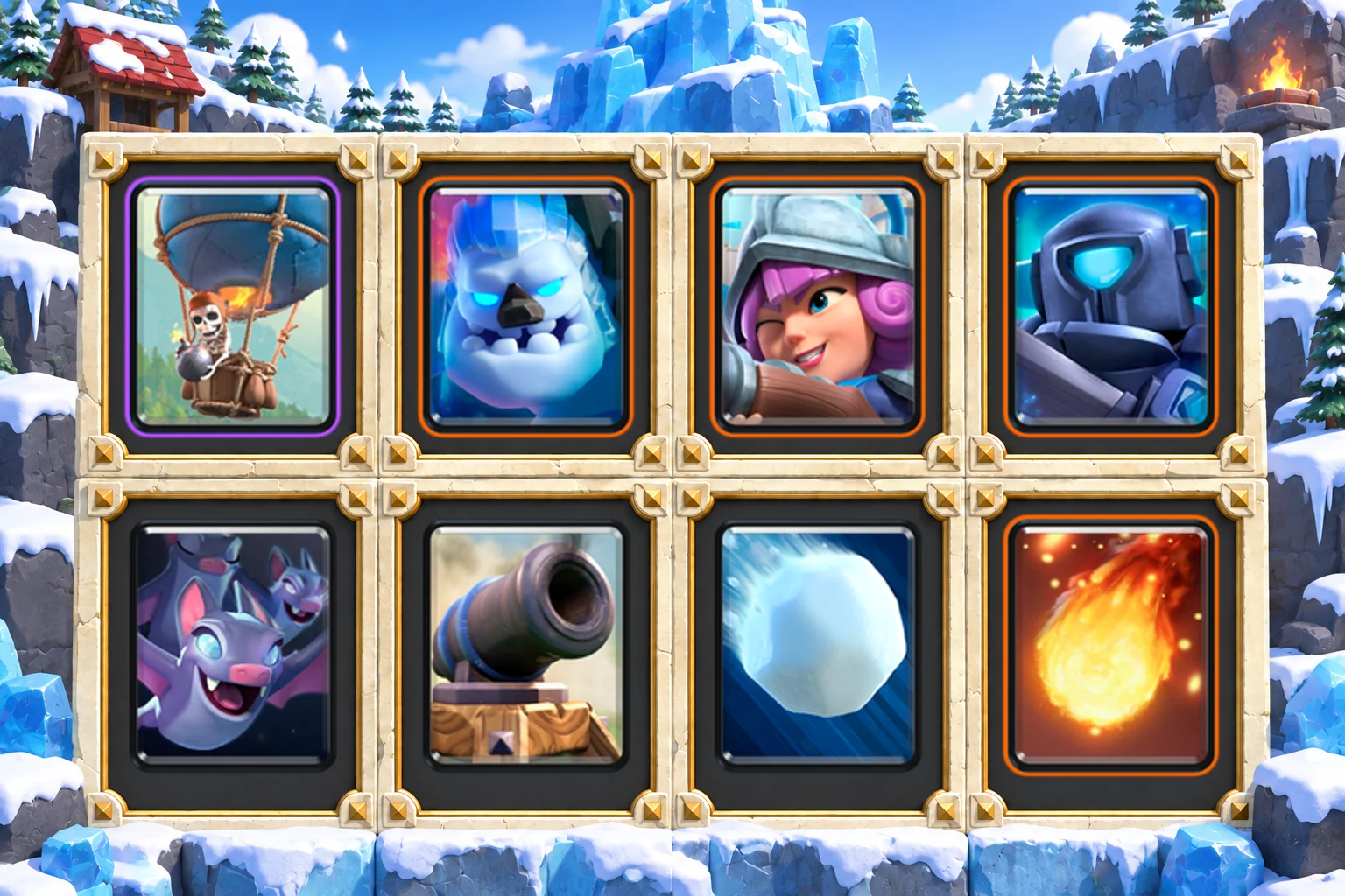Balloon Ice Golem Control: Balloon, Ice Golem, Musketeer, Mini P.E.K.K.A, Bats, Cannon, Giant Snowball, Fireball