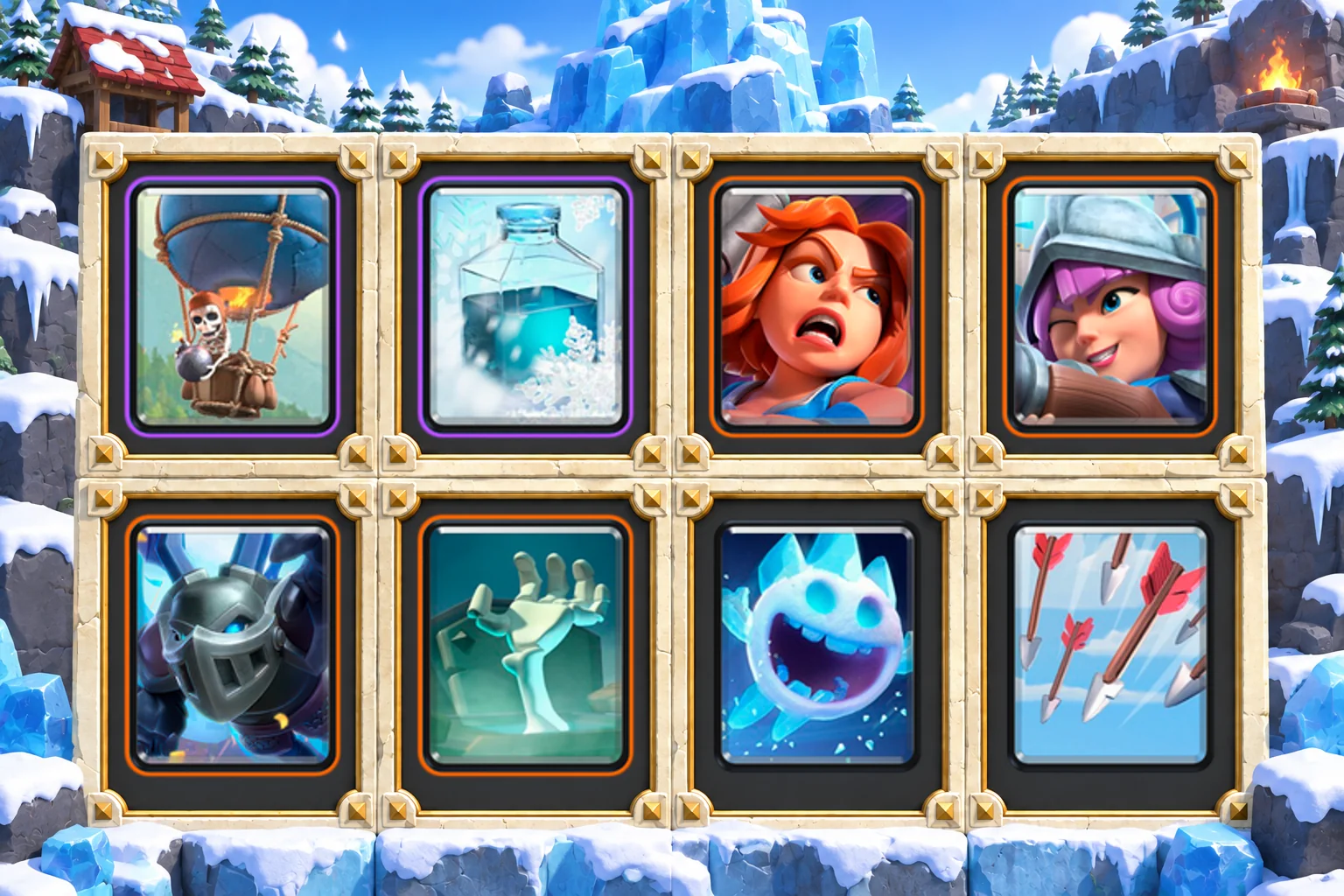 Balloon Freeze Patience: Balloon, Freeze, Valkyrie, Musketeer, Mega Minion, Tombstone, Ice Spirit, Arrows