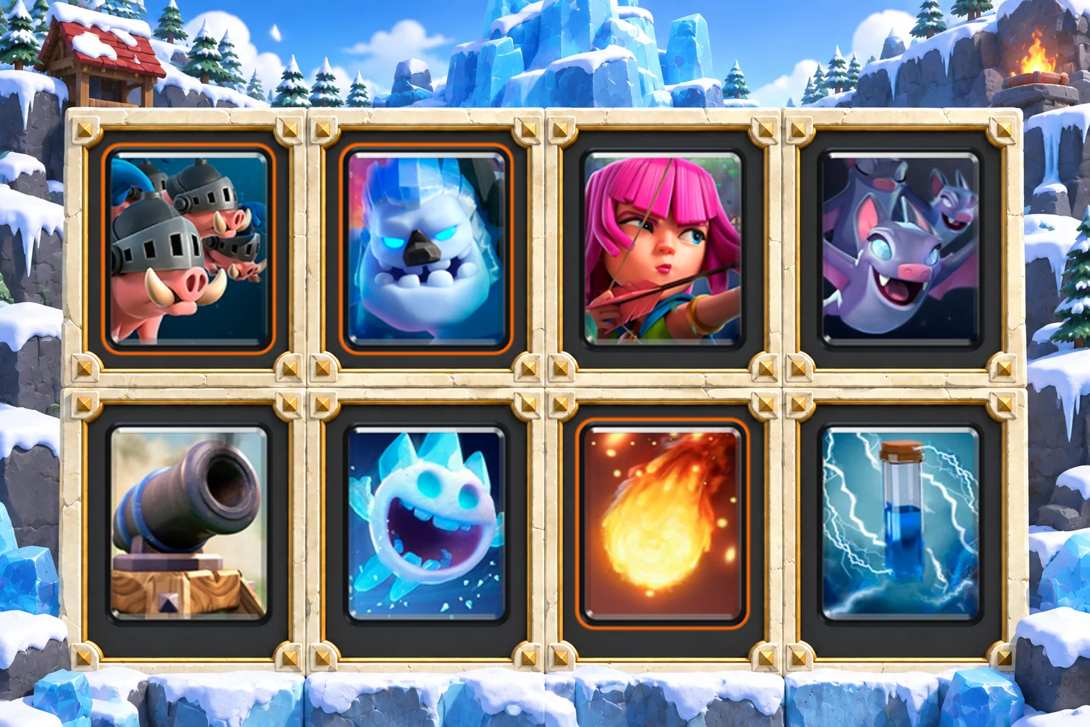 Royal Hogs Ice Golem Cycle: Royal Hogs, Ice Golem, Archers, Bats, Cannon, Ice Spirit, Fireball, Zap