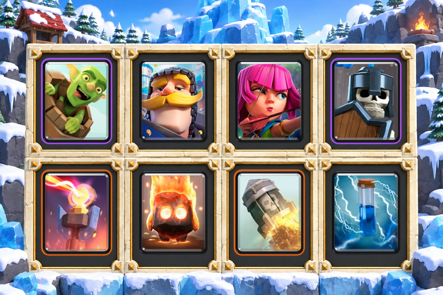 Goblin Barrel Guards Control: Goblin Barrel, Knight, Archers, Guards, Inferno Tower, Fire Spirit, Rocket, Zap