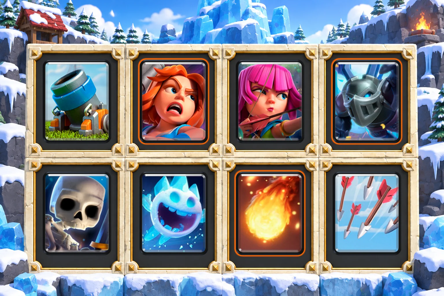 Mortar Valkyrie Air Cover: Mortar, Valkyrie, Archers, Mega Minion, Skeletons, Ice Spirit, Fireball, Arrows