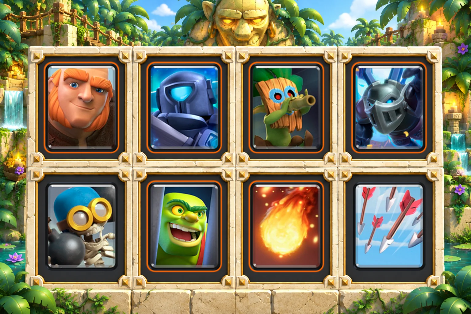 Giant Dart Goblin Control: Giant, Mini P.E.K.K.A, Dart Goblin, Mega Minion, Bomber, Goblin Cage, Fireball, Arrows