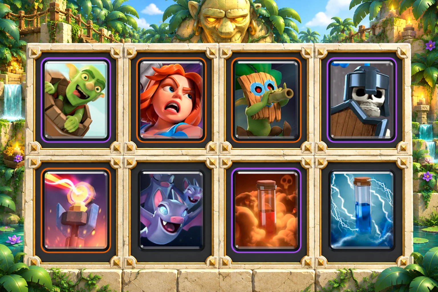 Goblin Barrel Valkyrie Poison: Goblin Barrel, Valkyrie, Dart Goblin, Guards, Inferno Tower, Bats, Poison, Zap