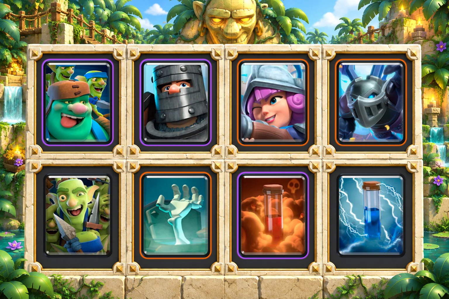Goblin Giant Poison Dark Prince: Goblin Giant, Dark Prince, Musketeer, Mega Minion, Goblin Gang, Tombstone, Poison, Zap