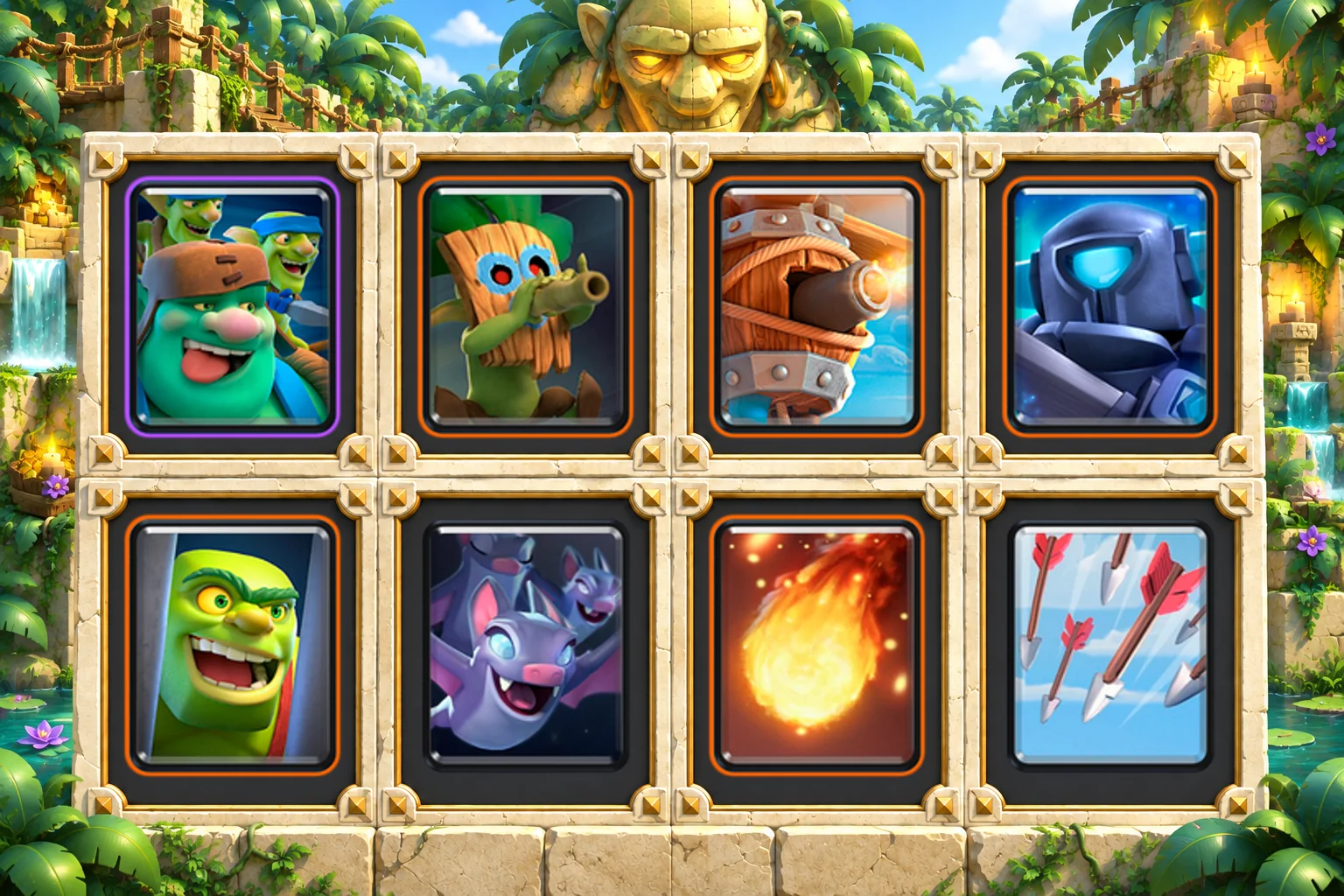 Goblin Giant Double Ranged: Goblin Giant, Dart Goblin, Flying Machine, Mini P.E.K.K.A, Goblin Cage, Bats, Fireball, Arrows