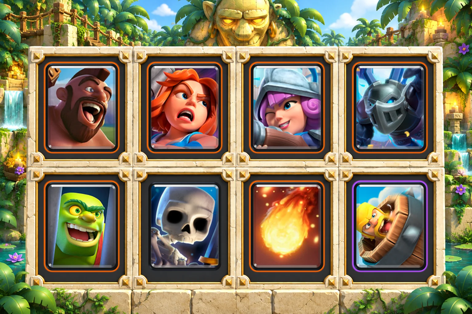 Hog Barbarian Barrel Control: Hog Rider, Valkyrie, Musketeer, Mega Minion, Goblin Cage, Skeletons, Fireball, Barbarian Barrel