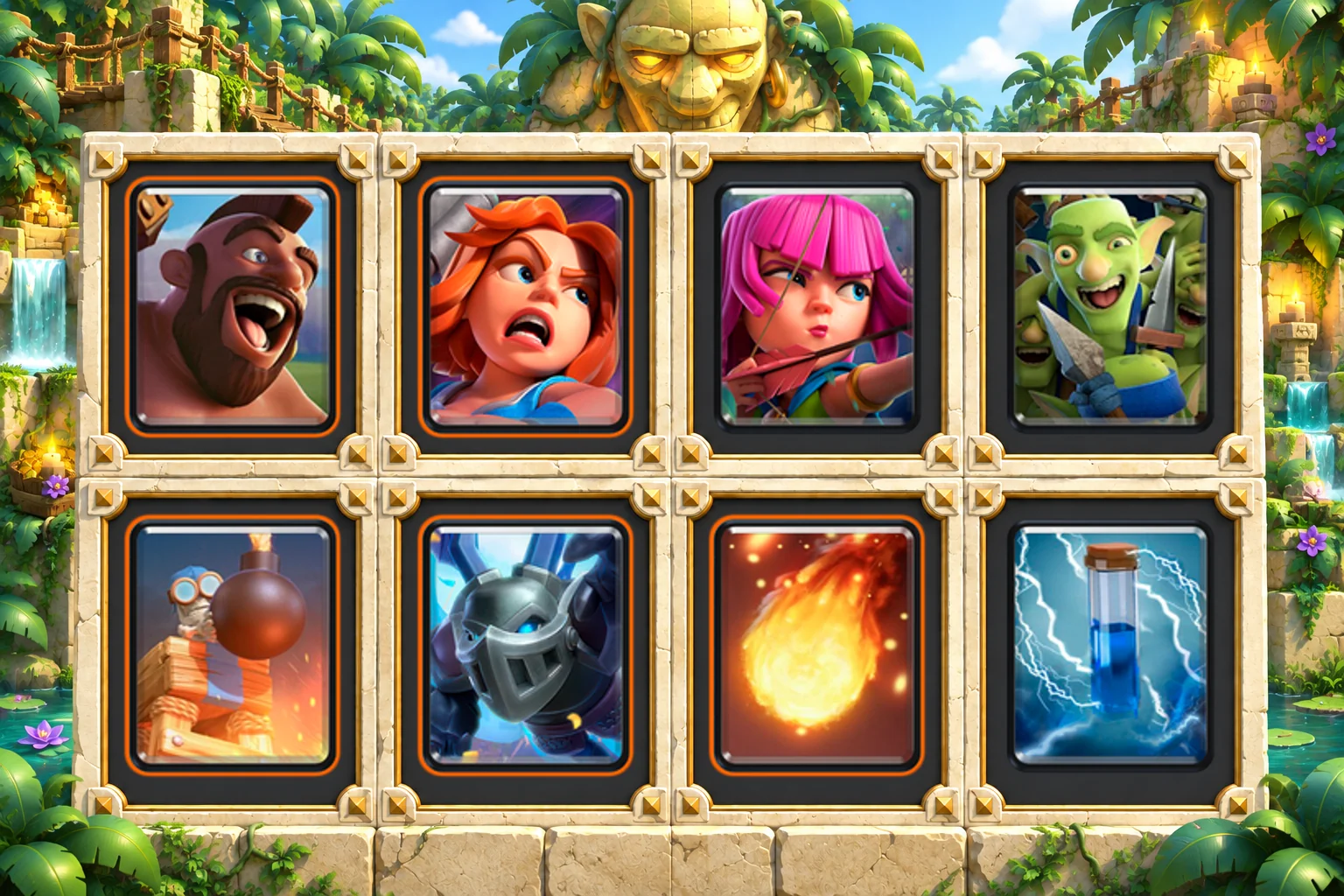 Hog Goblin Gang Splash Guard: Hog Rider, Valkyrie, Archers, Goblin Gang, Bomb Tower, Mega Minion, Fireball, Zap