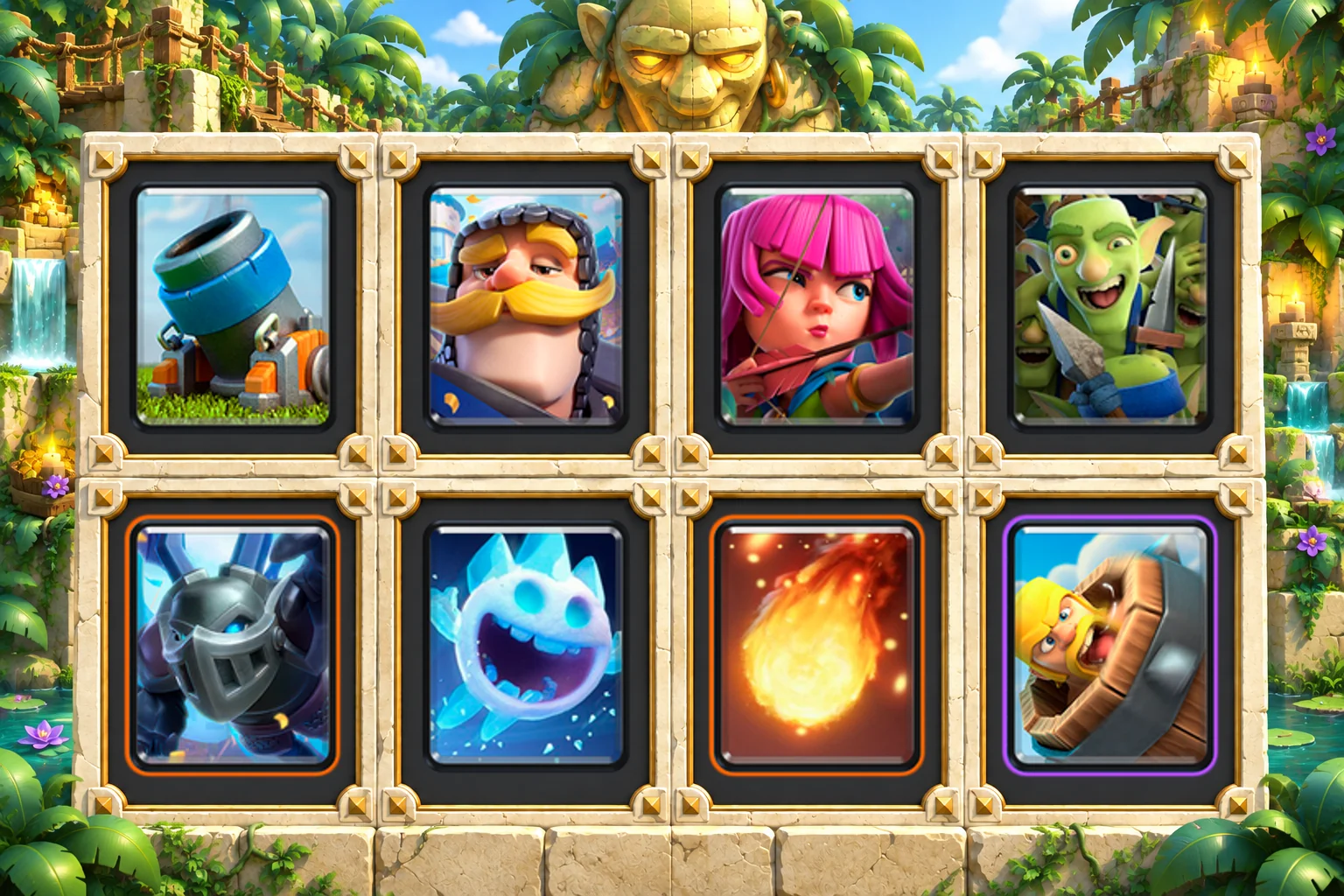 Mortar Goblin Gang Control: Mortar, Knight, Archers, Goblin Gang, Mega Minion, Ice Spirit, Fireball, Barbarian Barrel