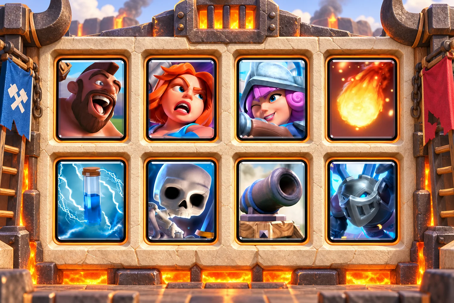Hog Valkyrie Control: Hog Rider, Valkyrie, Musketeer, Fireball, Zap, Skeletons, Cannon, Mega Minion.