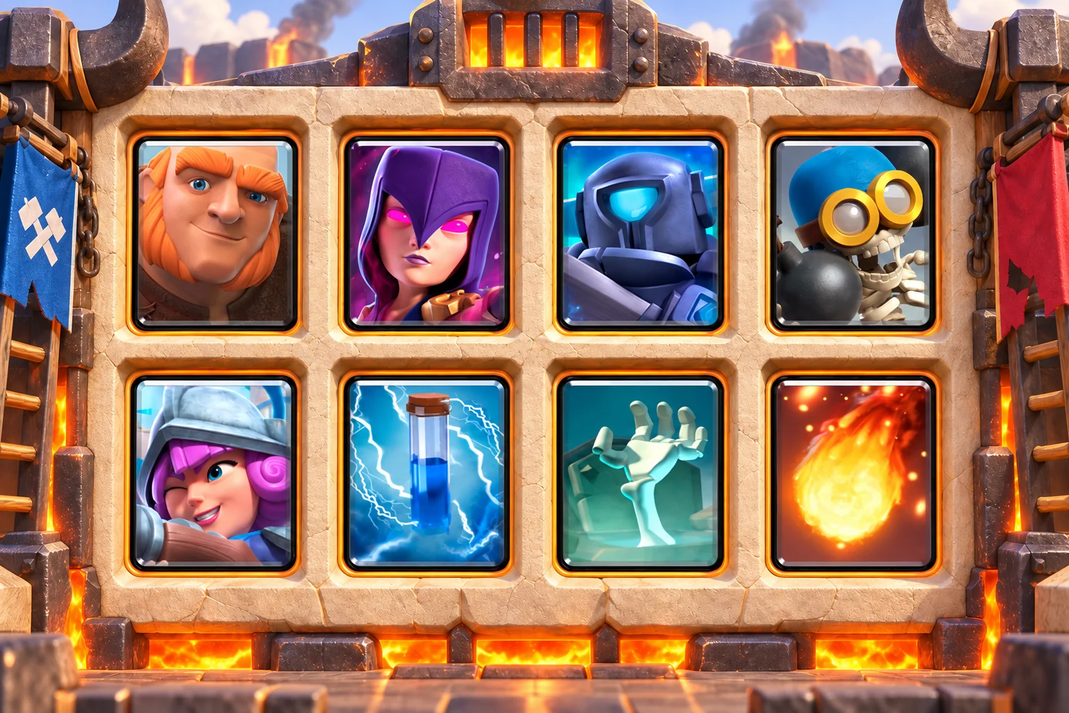 Giant Witch Counterpush: Giant, Witch, Mini P.E.K.K.A, Bomber, Musketeer, Zap, Tombstone, Fireball.
