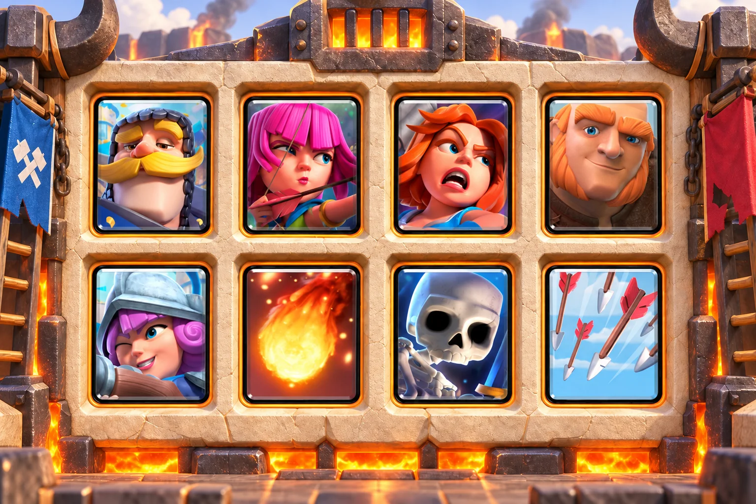 Giant Valkyrie Fundamentals: Knight, Archers, Valkyrie, Giant, Musketeer, Fireball, Skeletons, Arrows.