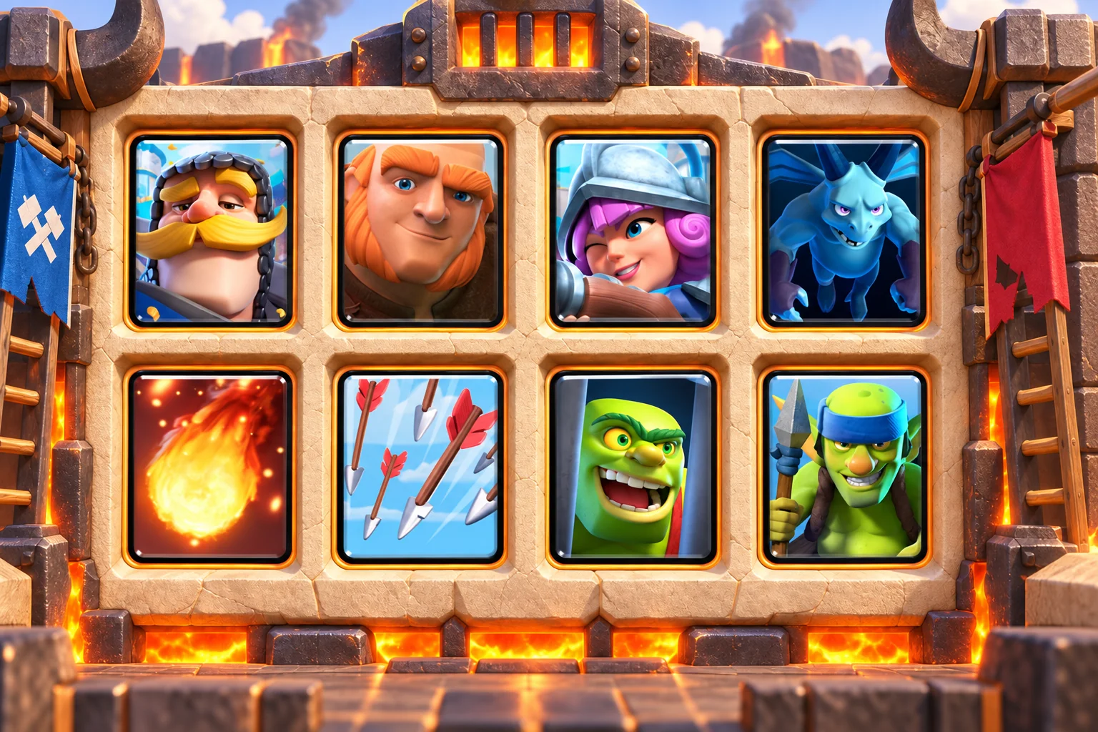 Giant Cage Counterpush: Knight, Giant, Musketeer, Minions, Fireball, Arrows, Goblin Cage, Spear Goblins.