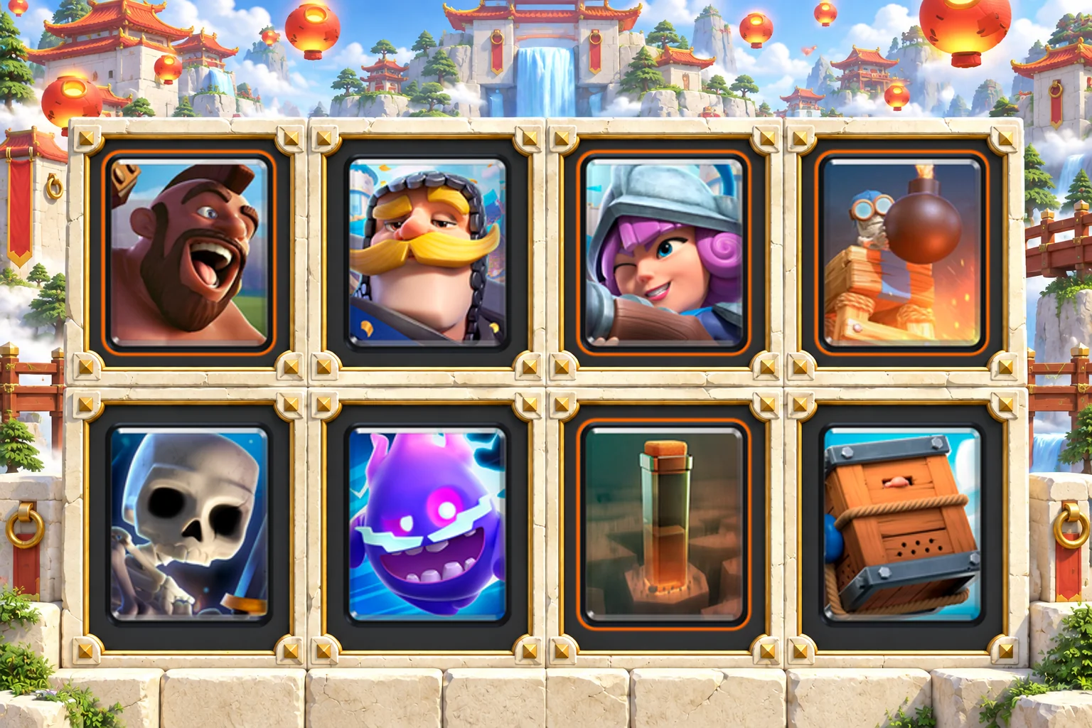 Hog Musketeer Royal Delivery with Hog Rider, Knight, Musketeer, Bomb Tower, Skeletons, Electro Spirit, Earthquake, Royal Delivery