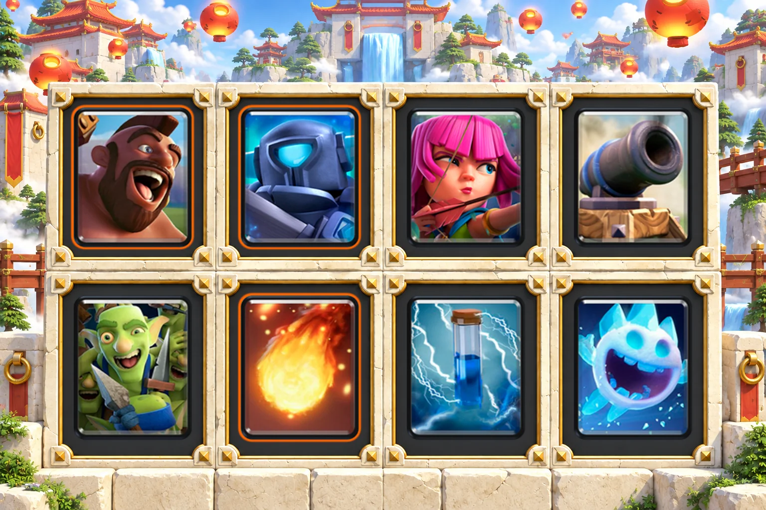 Hog Mini P.E.K.K.A Archers with Hog Rider, Mini P.E.K.K.A, Archers, Cannon, Goblin Gang, Fireball, Zap, Ice Spirit